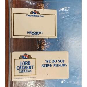 Lord Calvert We Do Not Serve Minors & Congrats 2 Porcelain Bar Advertising Sign